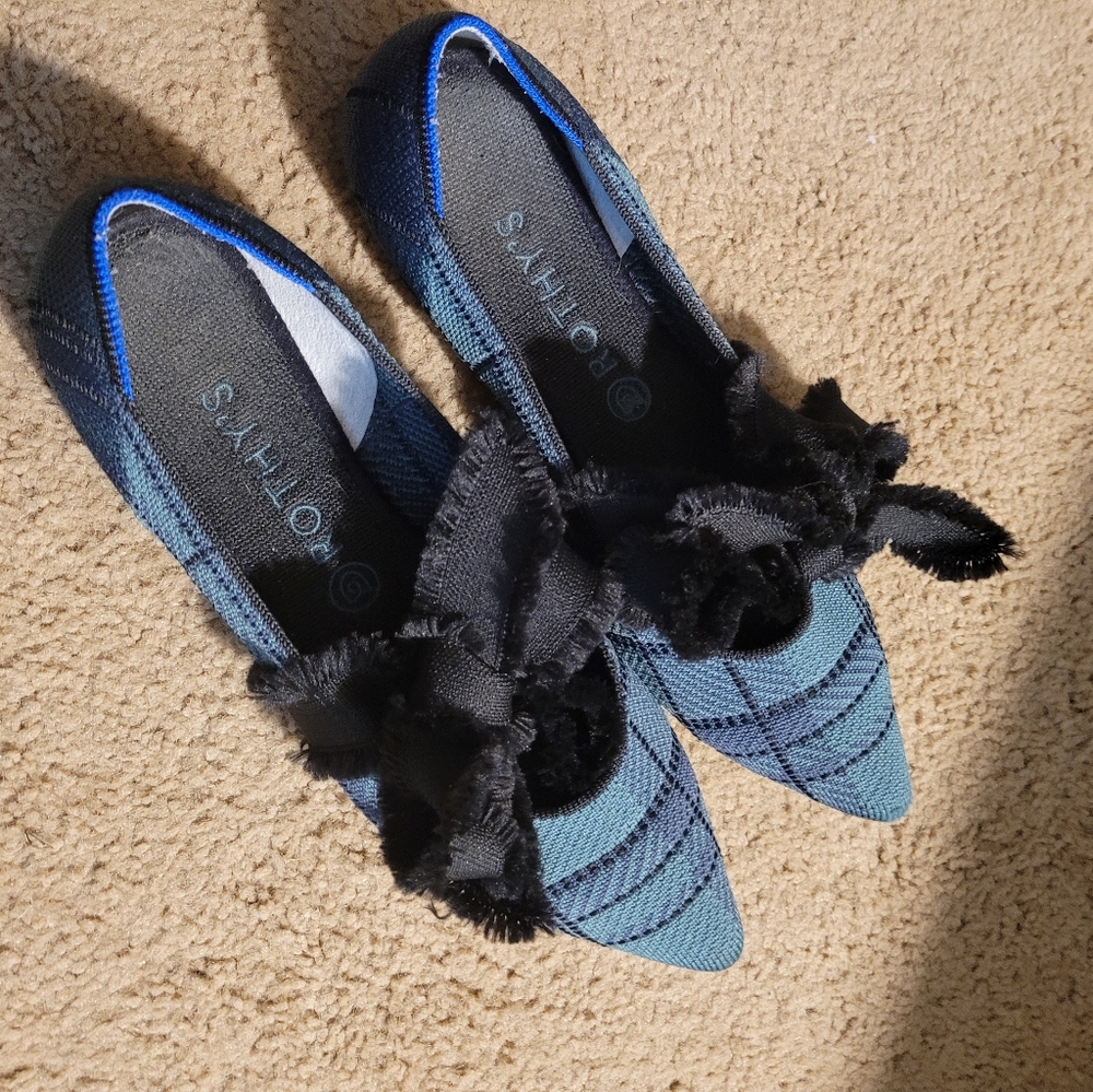Rothys Mary Jane size 10.5 Green plaid